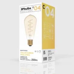 Creative cables LED-lampa Golden Carbon Line Curved Spiral 4W E27 edison dimbar