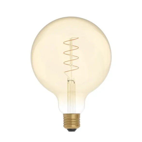 Creative cables LED-lampa Golden Carbon Line Curved Spiral 4W E27 glob 125mm dimbar
