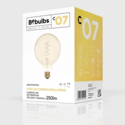 Creative cables LED-lampa Golden Carbon Line Curved Spiral 4W E27 glob 125mm dimbar