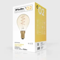 Creative cables LED-lampa Golden Carbon Line Curved Spiral 2,5W E14 klot dimbar
