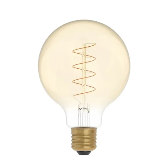 Creative cables LED-lampa Golden Carbon Line Curved Spiral 4W E27 glob 95mm dimbar