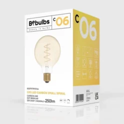 Creative cables LED-lampa Golden Carbon Line Curved Spiral 4W E27 glob 95mm dimbar