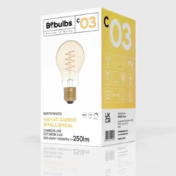 Creative cables LED-lampa Golden Carbon Line Curved Spiral 4W E27 normal dimbar