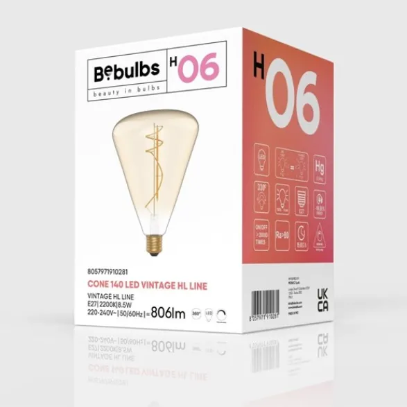 Creative cables LED-lampa Golden 8,5W E27 cone dimbar