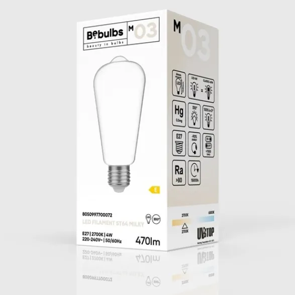 Creative cables LED-lampa Milky 4W E27 edison