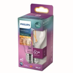 Philips LED-lampa normal E27 7,5W(60W) 3-steg klar