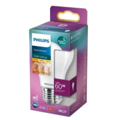 Philips LED-lampa normal E27 7,5W(60W) 3-steg opal
