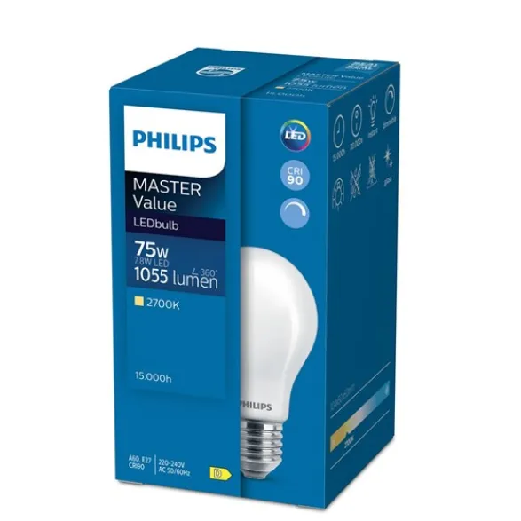 Philips LED-lampa normal 7,8(75)W E27 dimbar, matt
