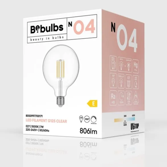 Creative cables LED-lampa Transparent 7W E27 glob 125mm dimbar