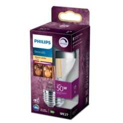 Philips LED-lampa 7,2W(50W) E27 normal toppförspeglad dimbar