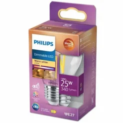 Philips LED-lampa 2,5W(25W) klot E27 dim to warm