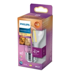 Philips LED-lampa 3,4W(40W) normal E27 dim to warm