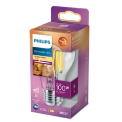 Philips LED-lampa 10,5W(100W) normal E27 dim to warm