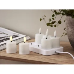Star Trading LED Ljus 6-pack Flamme Charge Vit 8,5cm