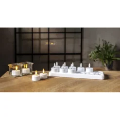 Star Trading LED Värmeljus 12-pack Flamme Charge Vit 6,5cm