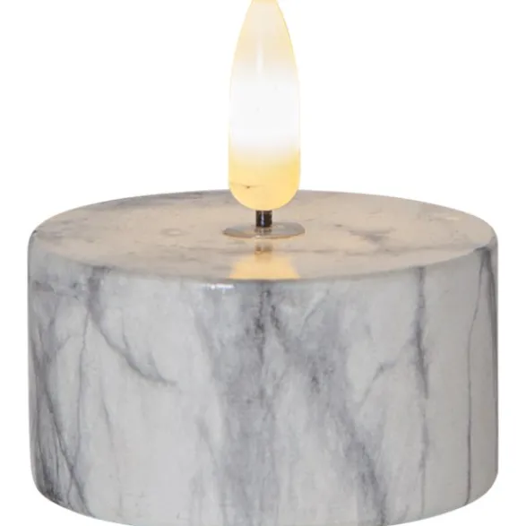 Star Trading LED Värmeljus 2-pack Flamme Marble Grå 6cm