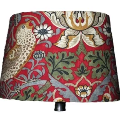 BERGO Lampskärmar Linus 20 oval skärm klofäste, strawberry thief röd