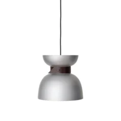 Konsthantverk Liv taklampa, råaluminium/läder 30cm