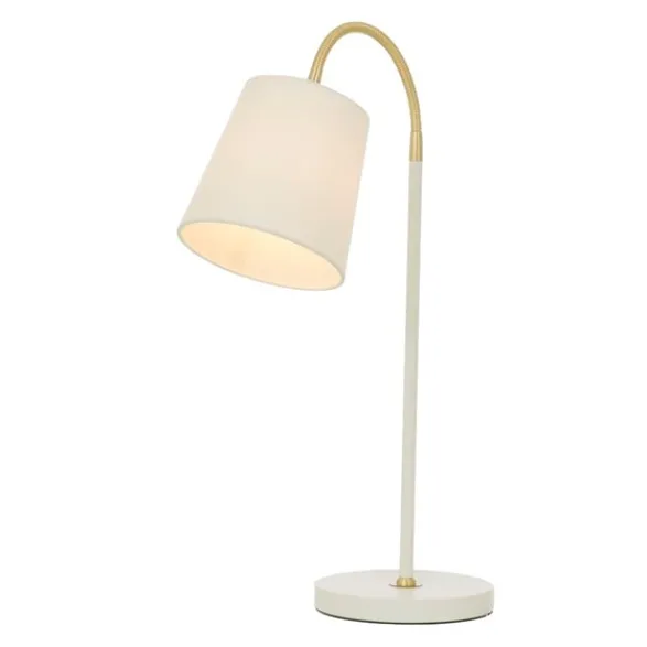 Aneta LJUSDAL bordlampa, vit/matt mässing