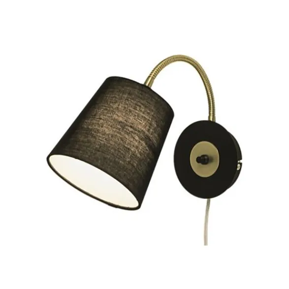 Aneta LJUSDAL vägglampa svart/matt mässing