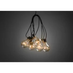 Konstsmide Ljusslinga E27 10 amber LED svart kabel 24V/IP44