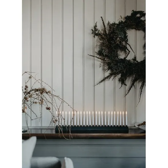 Alde & Lind Ljusstake Jokkmokk L75 svart inkl 24 ljus o fjärrkontroll