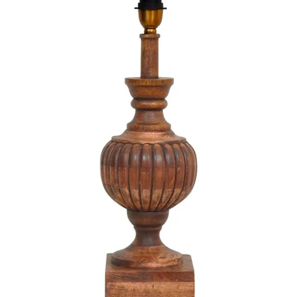 Hallbergs Belysning Louis Lampfot Åldrat trä 15,5cm