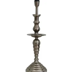 Hallbergs Belysning Lux Lampfot Antik Silver 18cm