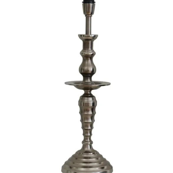Hallbergs Belysning Lux Lampfot Antik Silver 18cm