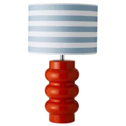 Superliving Lyon Table Lamp , Orange / Aqua Stripe
