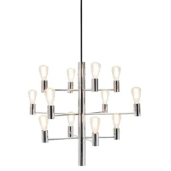 Herstal Manola 12 ljuskrona, krom 60cm