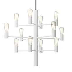 Herstal Manola 12 ljuskrona, mattvit 60cm