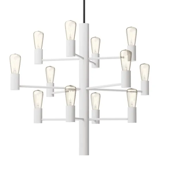 Herstal Manola 12 ljuskrona, mattvit 60cm