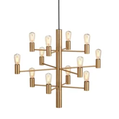 Herstal Manola 12 ljuskrona, satin/mässing 60cm