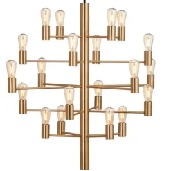 Herstal Manola 20 ljuskrona, satin/mässing 70cm