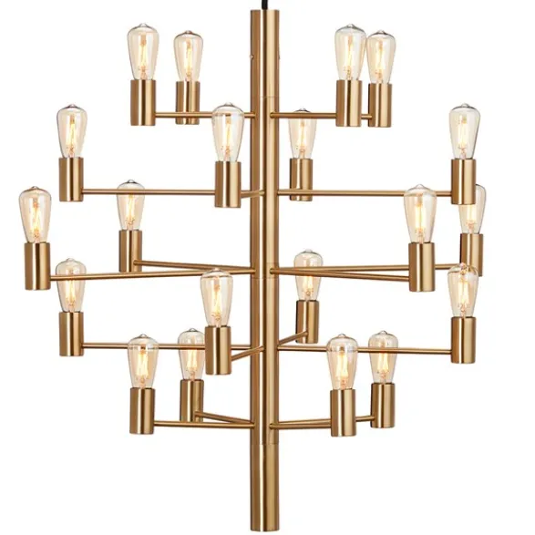 Herstal Manola 20 ljuskrona, satin/mässing 70cm