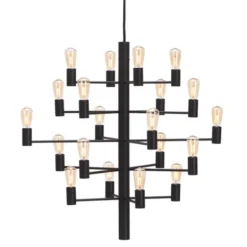 Herstal Manola 20 ljuskrona, svartstruktur 70cm
