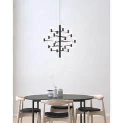 Herstal Manola 20 ljuskrona, svartstruktur 70cm