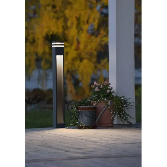 Konstsmide Massa trädgårdsstolpe 8W LED, antracitgrå