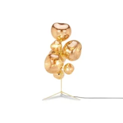 Tom Dixon Melt Chandelier golvlampa, guld 175cm
