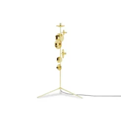 Tom Dixon Melt Chandelier golvlampa, guld 175cm