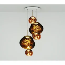 Tom Dixon Melt Large Round LED taklampa, guld