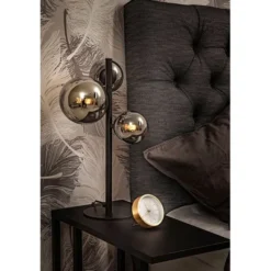 Aneta MOLEKYL bordslampa 3a, svart/rök