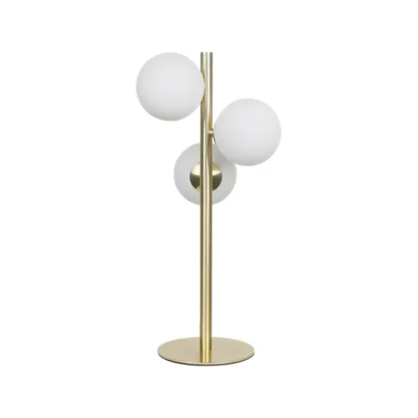 Aneta Molekyl bordslampa, matt mässing/opal