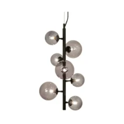 Aneta Molekyl lodrät taklampa, svart/rök