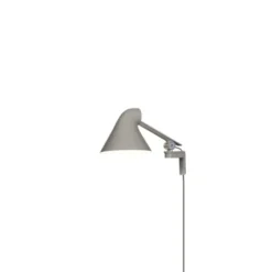 Louis Poulsen NJP vägglampa kort arm, ljusgrå 20cm