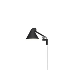 Louis Poulsen NJP vägglampa kort arm, svart 20cm