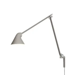 Louis Poulsen NJP vägglampa lång arm, ljusgrå 60cm