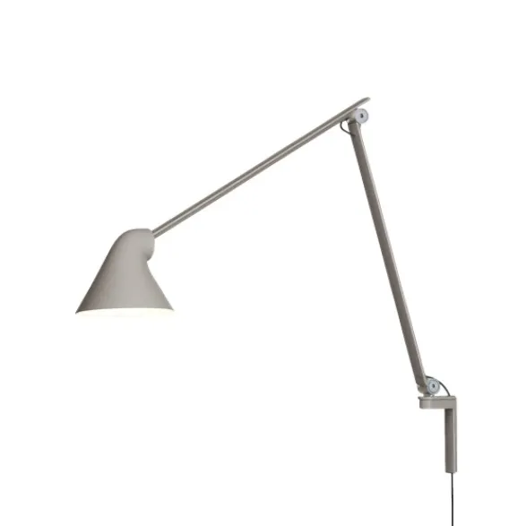 Louis Poulsen NJP vägglampa lång arm, ljusgrå 60cm