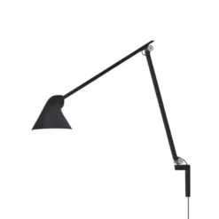Louis Poulsen NJP vägglampa lång arm, svart 60cm